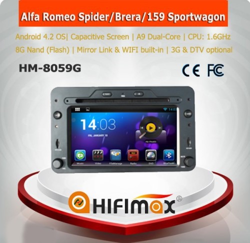 HIFIMAX Android 4.4.4 16GB Quad-core Alfa romeo spider 159 car dvd gps navigation for car