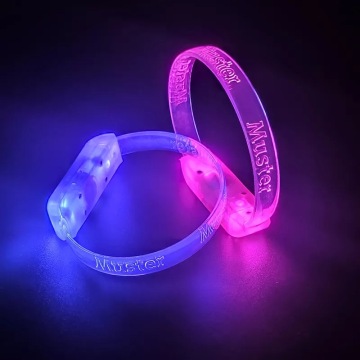 Cheap led sound activated led light up wristbands bracelet transparent TPU concert bands
