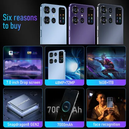 Factory Sale: 1TB+16GB High-Resolution 8.1-inch Ultra-Thin Smart Mobile Phone