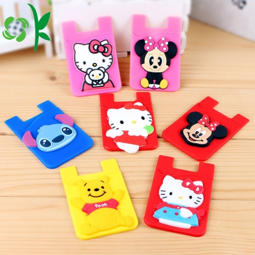 3D Embossed Silicone Pemegang Kartu Telepon Dompet Lucu