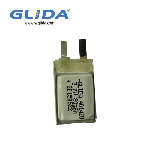 customized 3.7V 80mAh Lipo battery Lithium 401420