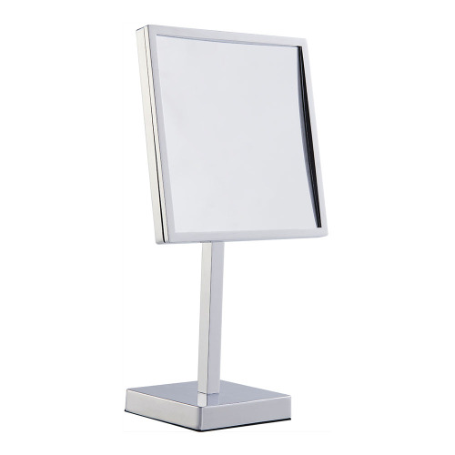 Square 3x magnifying framed standing mirror