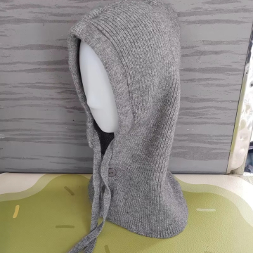 2025 Winter New Angora Ear Protection Drawstring Solid Color Versatile Knitted Hat