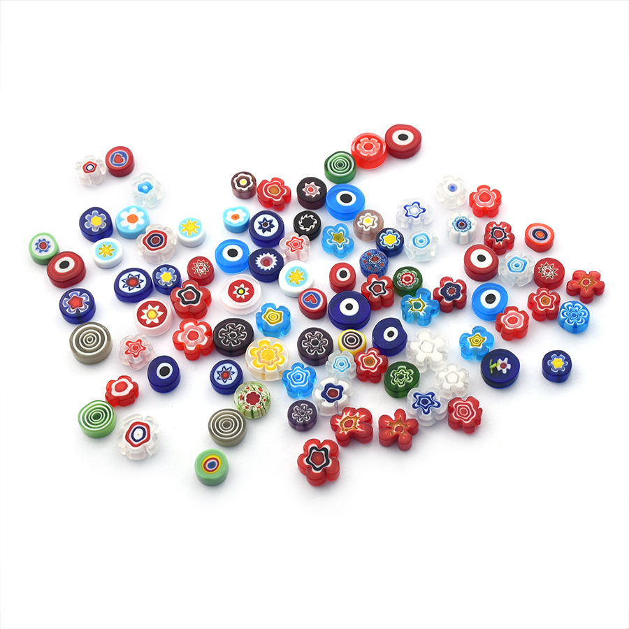 Flower glass beads