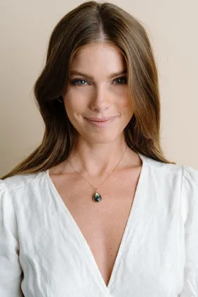 Labradorite Necklace Grey Natural Gemstone Jewelry Necklace