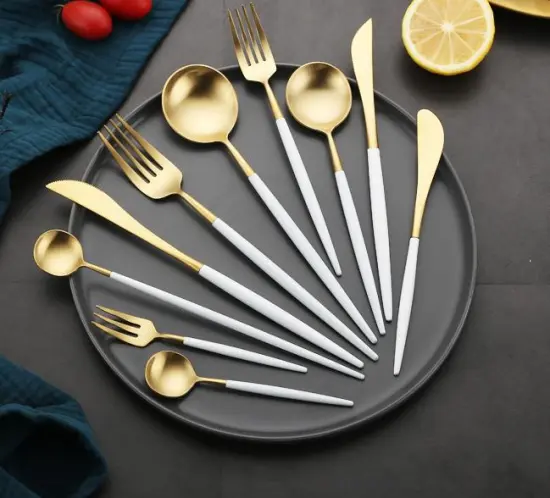 Golden Mist Stainless Steel Knife And Fork