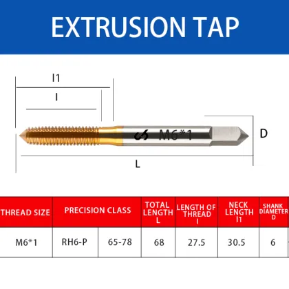 CH HSSE-M35 Cobalt Metal Tap & Die Set M6*1 Extrusion Tap with Tin Coating