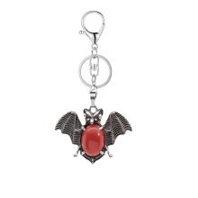 Carnelian 13X18mm Cabs Antique Silver Alloy Antique Silver Alloy Bat Pendant Keychain