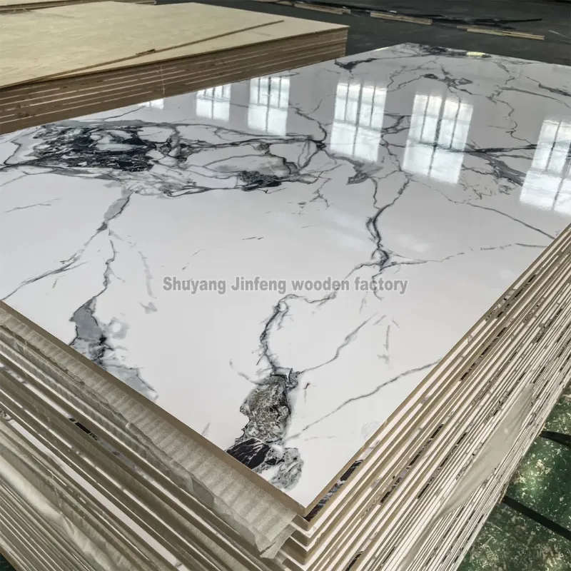 High Gloss Pet Coated Melamine MDF Marble Color UV Sheet