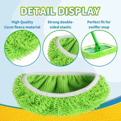SEQ Reusable Microfiber Mop Pads for Swiffer Sweeper Mop Head Replacement