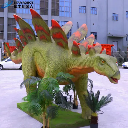 4m Customizable Green Themed Stegosaurus Animatronic Prop