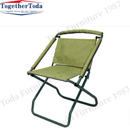 Cadeira externa dobrável de tecido de tecido de base de metal