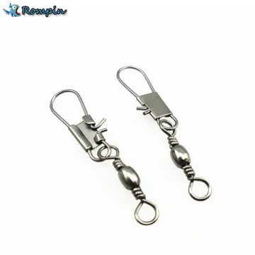 Rompin 50pcs swivels interlock snap fishing lure tackles winter fishing gear accessories Connector copper swivel