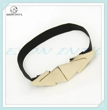 Fashion Gold Arrow Bluck Women Elastic Handmade Braided Belt
