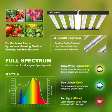 높은 Umol LED는 조명 720W 6 막대를 재배합니다