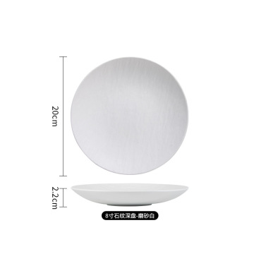 Japanese Stone Pattern Black and White Ceramic Plates - Wholesale Light Luxury Flat Charger Plates