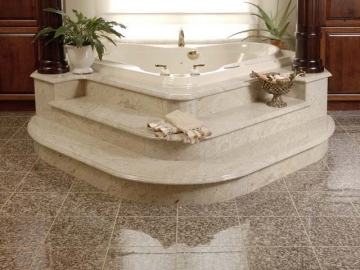 Marble Tile/Beige Tub Surround