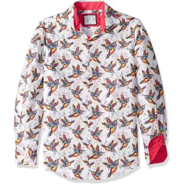 estampa de animal com camisa floral gant hollister hipster