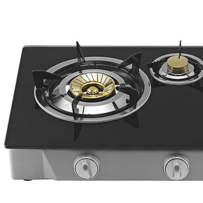 Black Tempered Glass Cooker Appliance Gas Stove 3 Burner Indoor Desktop Gas Stove