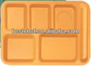 Melamine 6-Compartment food tray
