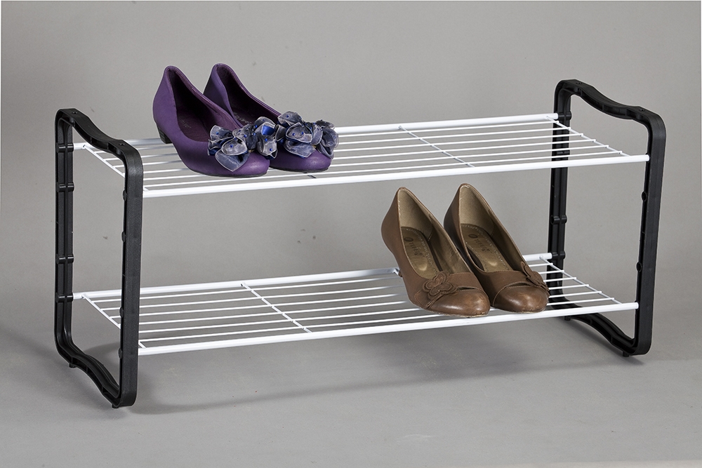 2 Tier Shoe Rack With Plastic Leg