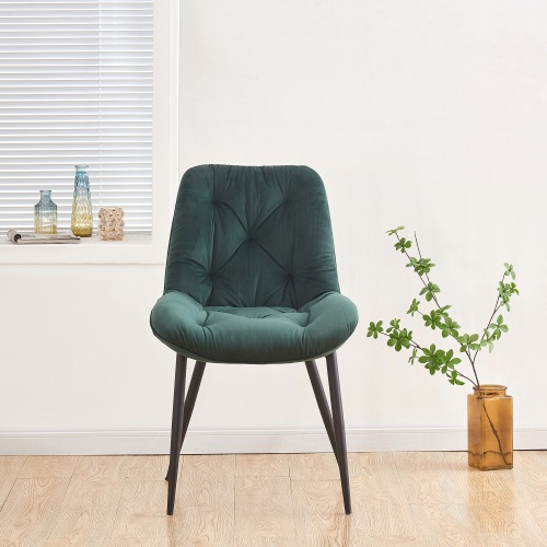 Silla de terciopelo premium con botón profundo mechón