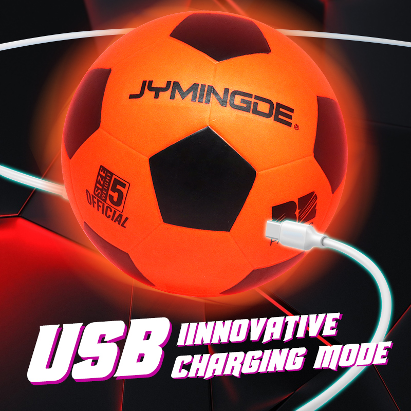 Brilho iluminado recarregável USB no escuro Light Up Soccer Ball Tamanho 3 4 5 5