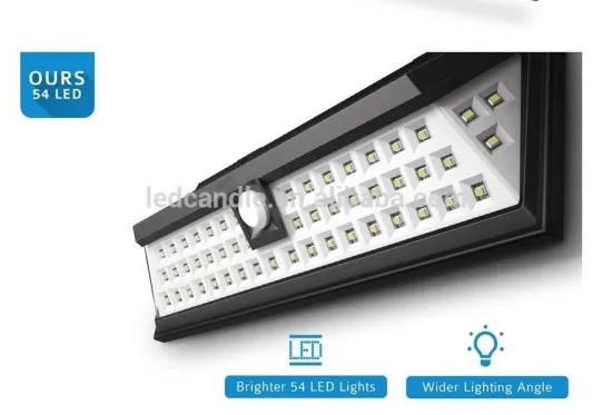 54LED Wal mart online shopping solar courtyard light with wireless motion sensor