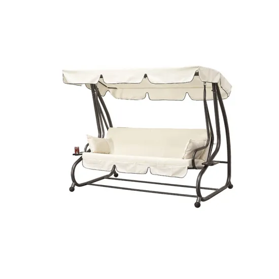 New Style Wholesale Outdoor Patio Garden Reclining Hanging 3 Seater Swing Chair with Bed Function