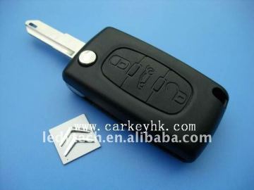 High quality Citroen auto key,3 button flip remote blank key, with 206 blade , ID46 chip 433Mhz