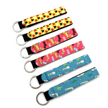 Custom UV Printed Sublimation Screen Neoprene Wrist Keychain