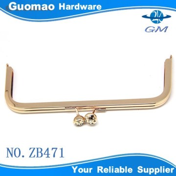 Zinc alloy decorative with crystal iron hardware frame for bags