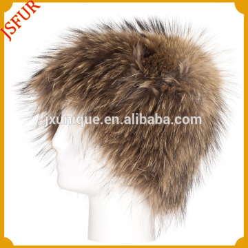 Customized fashion woman real raccoon fur hat