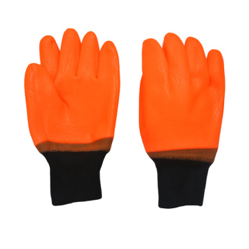 Τα γάντια επικαλυμμένα με PVC ζεστή ασφάλεια εργασίας το χειμώνα