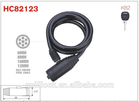 HC82123 spiral key lock for bicycle