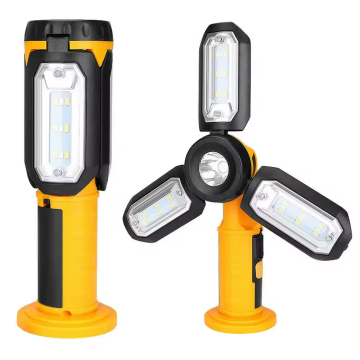 Tragbare USB -wiederaufladbare COB -LED -Arbeitslicht mit breiter Reichweite, Magneten, Inspektionslicht, Haken, rote Laterne und SOS -Warnfunktion