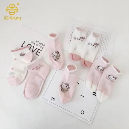 Cartoon KT Cat Socks Mesh Breathable Girl