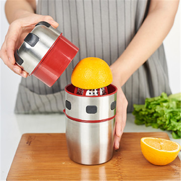 Powerful Stainless Steel Orange Juicer Portable Manual Lid Rotation Citrus Juicer Lemon Orange Tangerine Juice Squeezer