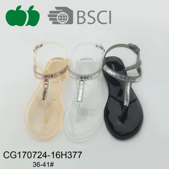 Ladies New Design Flat Pvc Sandals