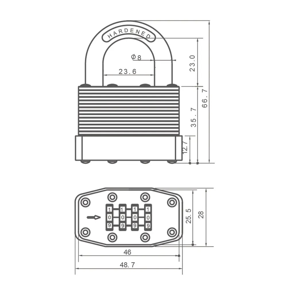 4aminated Padlock