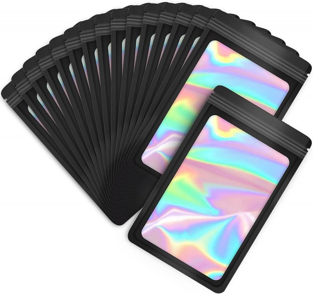 mylar bags with clear window holographic packaging bag