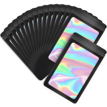 mylar bags with clear window holographic packaging bag