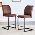 A set of two brown chairs
