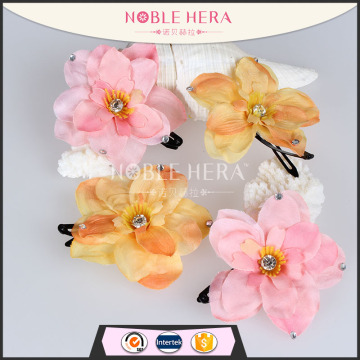 New arrivals Elegant Bow Artificial Flower Hair Clips For Girls 50R090D