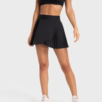 Women's Multi-Use Active Wear: Yoga, Workout, Tennis, Golf Biker Shorts with Pleated Design and Quick-Dry Technology