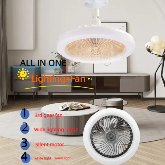 New Minimalist Remote Control Electric Fan with E27 Screw Mouth, Three Color Dimming, Aromatherapy, and LED Fan Light for Home