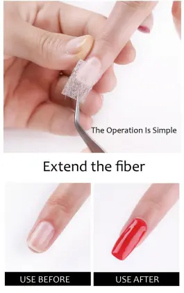 Nail Extension Glue + 10/20 pcs Nail Extension Fiberglass (Fiber glass Silk Nails Wrap Stickers Nail Form) Nail Art Tools TSLM1