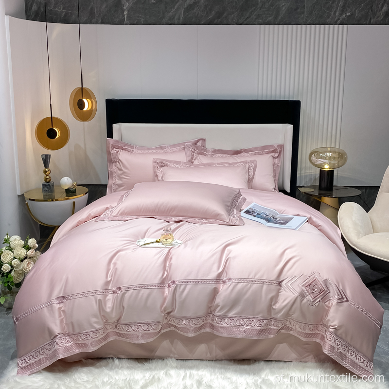 Conjunto de cama personalizada de algodão cetim