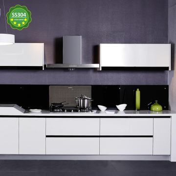 Hyxion Stainless steel design european enamel pantry unit kitchen cabinets