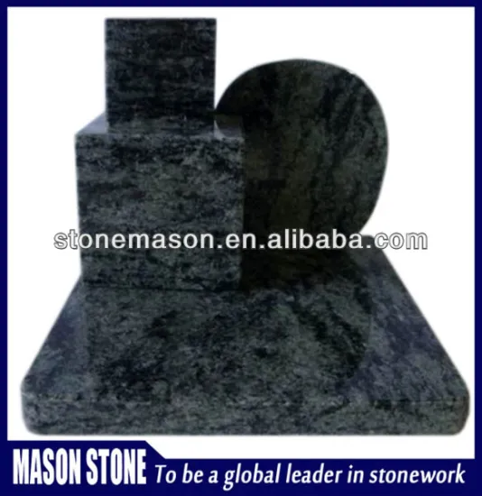 Mason French style green granite mini tombstone